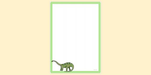 FREE! - Simple Blank Dinosaur Page Border | Page Borders | Twinkl
