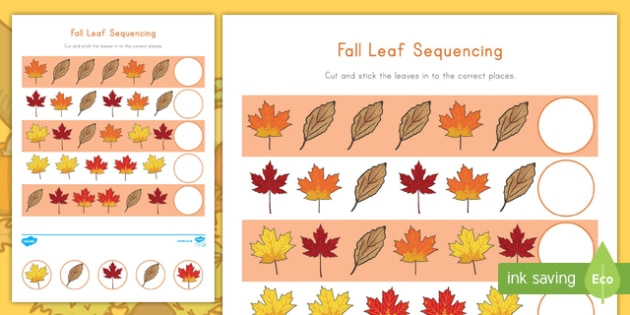 Fall Leaf Sequencing Worksheet / Activity Sheet