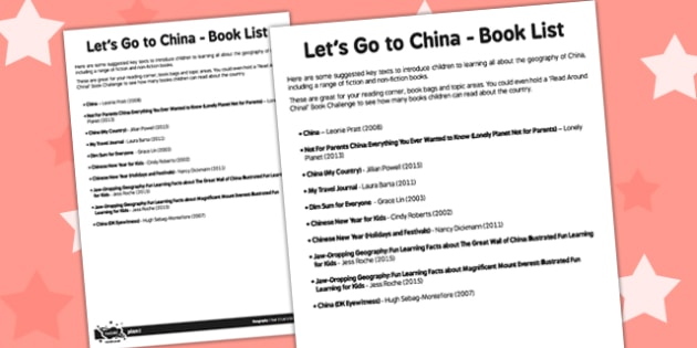 Let S Go To China Book List Teacher Made Let S Go To China Book List Teacher Made