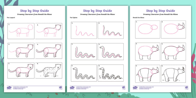 Easy How to Draw Jungle Animals Guide for Children - Twinkl