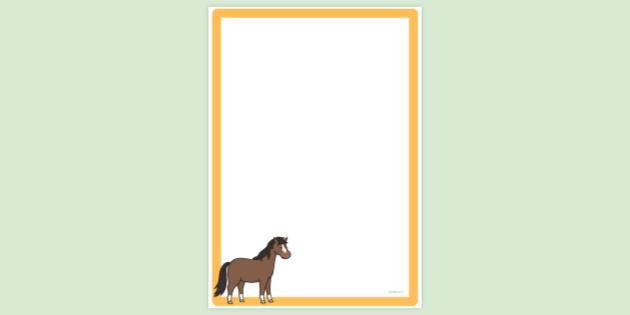 FREE! - Horse Page Border | Page Borders | Twinkl