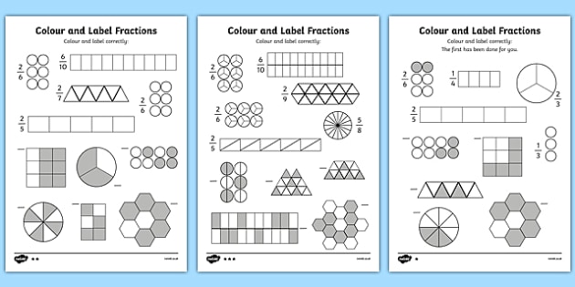 Shading Fractions Worksheet Pack - Maths Resource - Twinkl