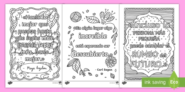 Hojas De Colorear Frases Inspiracionales Mindfulness