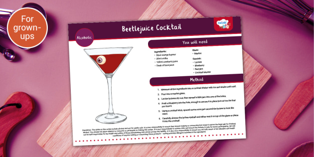 Beetlejuice Alcoholic Cocktail Recipe | Twinkl Party