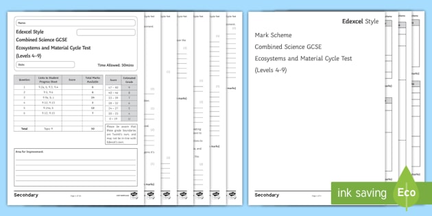 Edexcel Style Biology Combined Science Specimen Paper Ecosystems And 