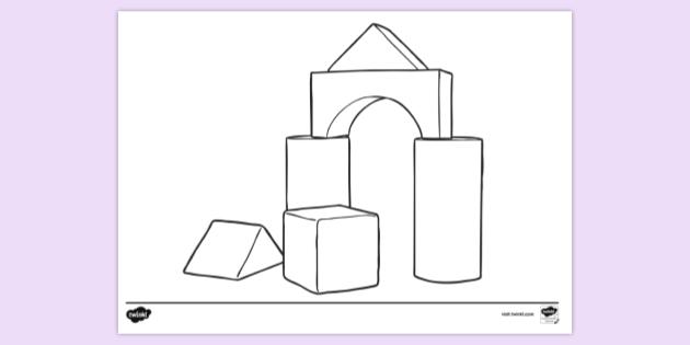 FREE! - Wooden Blocks Colouring Sheet (teacher made)