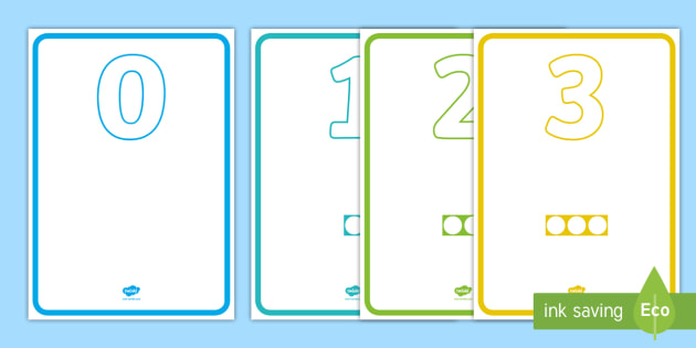 Numbers With Number Shapes 0-50 Display