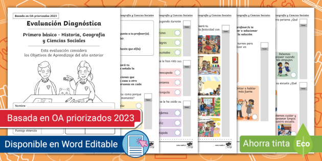 Prueba de Historia, geografía y Cs sociales worksheet