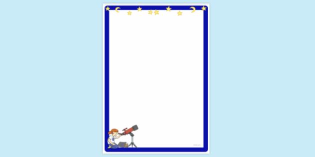 FREE! - Little Telescope Girl Page Border | Ready-made Resource