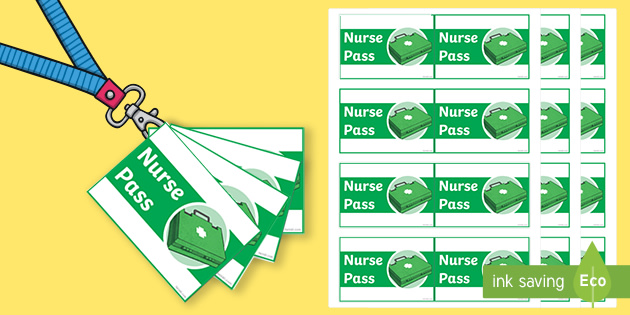 Nurse Pass Lanyard Cards teacher Made 