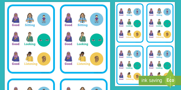 Good Sitting, Good Looking, Good Listening BSL Prompt Cards