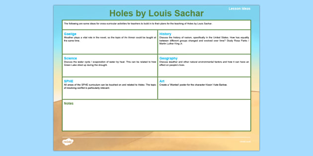 Holes (Louis Sachar) Book Club Discussion/Trivia by Rego's Reading Resources