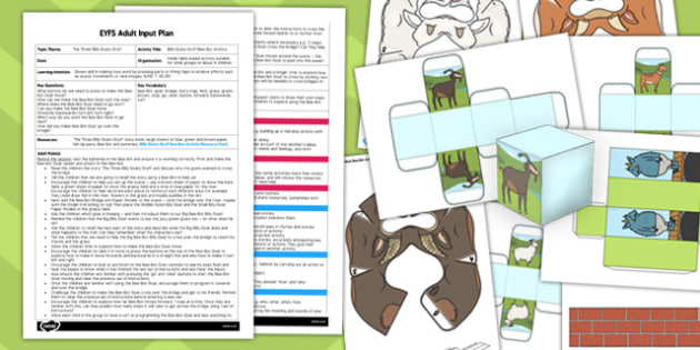 Billy Goats Gruff Bee Bot Activity EYFS Adult Input Plan And Resource Pack