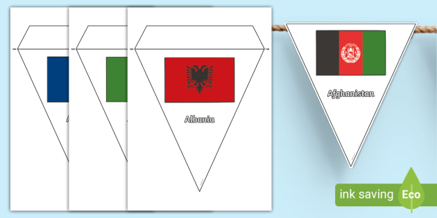 Country Shapes and Flags Flashcards (teacher made) - Twinkl