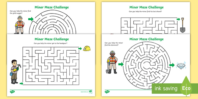 Za Kps 24 Miner Maze Challenge Activity Sheets Ver 2 