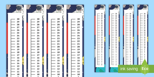 Space Themed 0 30 Vertical Number Line