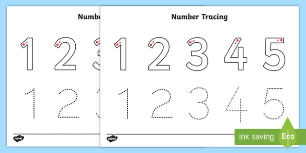 number 1 tracing worksheet