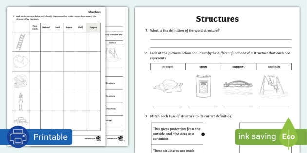 Structures Worksheet Technology South Africa Twinkl 8222
