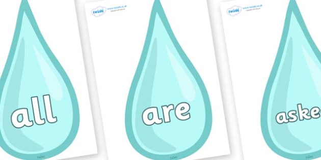 FREE! - Tricky Words on Water Drops (teacher made)