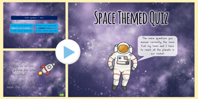 Space Themed Editable PowerPoint Quiz (Teacher-Made)