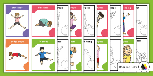 Freeze Dance Activity - Kids Yoga - Posters to hold up by OT for Schools