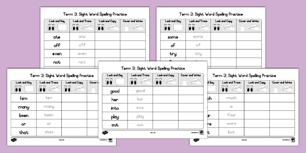 Grade 1 Spelling Words Worksheet