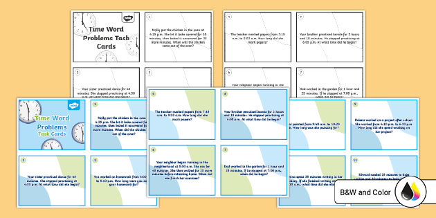 Math Task Cards | Time Word Problems | Teaching Resources