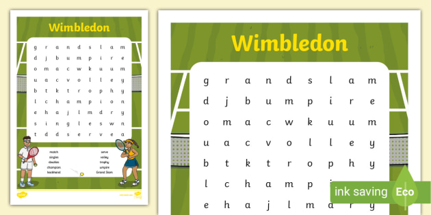 Wimbledon Word Search (Teacher-Made)