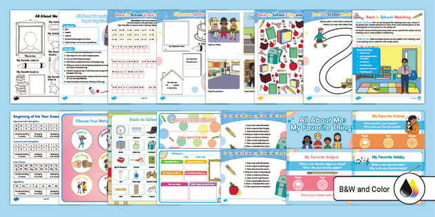 K-2nd Back to School Activity Pack (Teacher-Made)