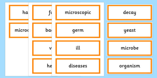 Microorganism Word Cards