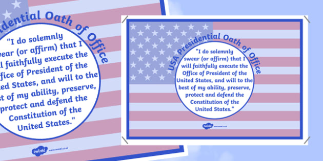 United States Presidential Oath Of Office Poster