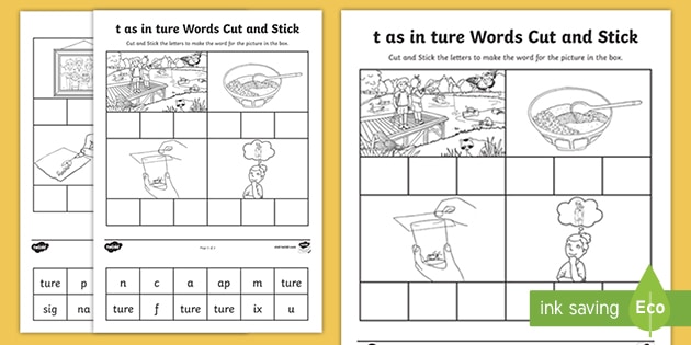 T As Ture Sound Cut And Stick Worksheet Teacher Made