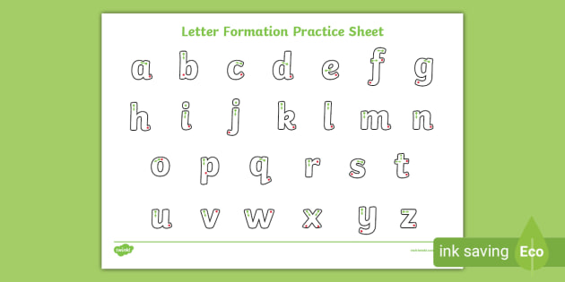 Letter　Handwriting　Formation　Alphabet　Practice　Sheet