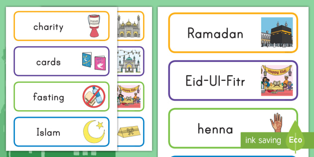 * NEW * Ramadan Vocabulary Cards - Quran, Qu\'ran, Islam 