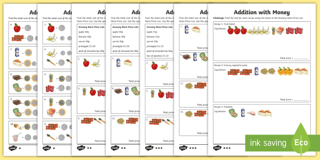 addition with money activities ks2 primary resources