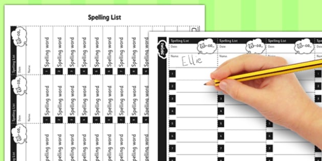 Editable Spelling Words Lists Literacy Primary Resource
