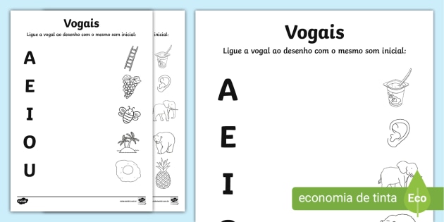 Colorindo desenhos com a vogal A - Atividade Educativa para Pré-Escola (4 e  5 anos)