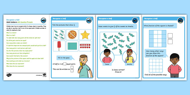 👉 White Rose Maths Compatible Year 2 Recognise a Half