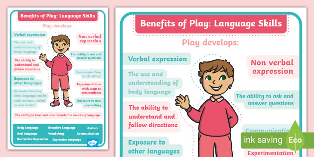 Benefits of Play Language Skills teacher made Twinkl