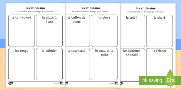 Feuille D Activites De Lecture Et De Dessin L Ete