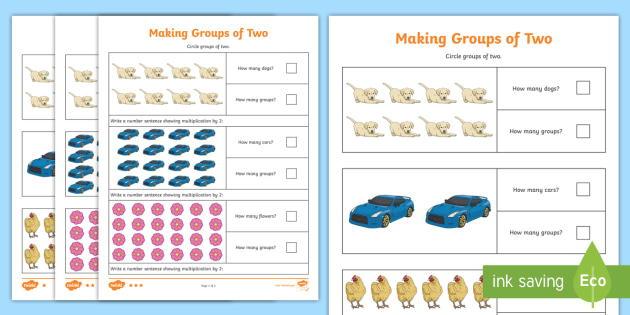 making groups of two differentiated worksheets