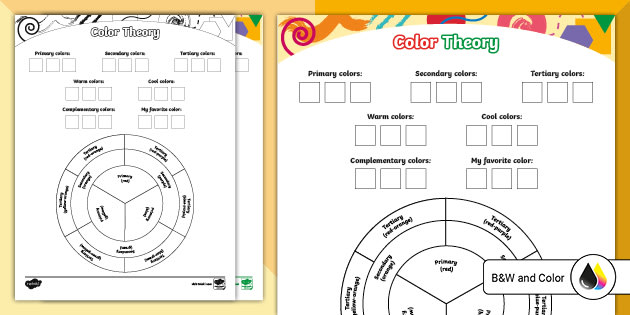 Blank Color Wheel Chart  Color wheel worksheet, Color theory worksheet,  Color wheel