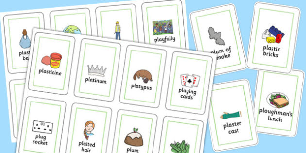 Three Syllable PL Sound Flash Cards (teacher made)