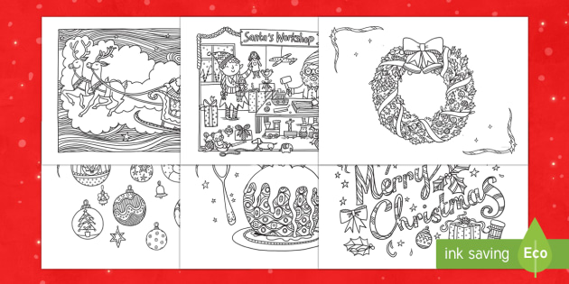 Christmas Mindfulness Coloring Party Placemats