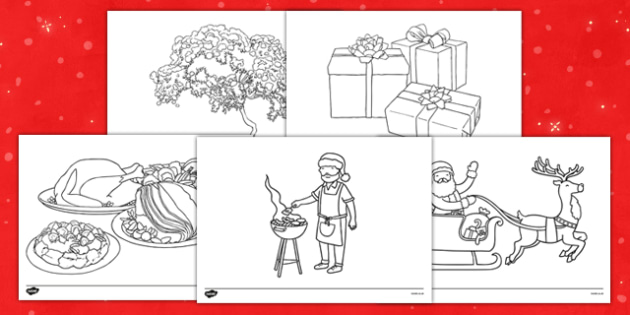 nz christmas colouring pictures / sheets teacher made