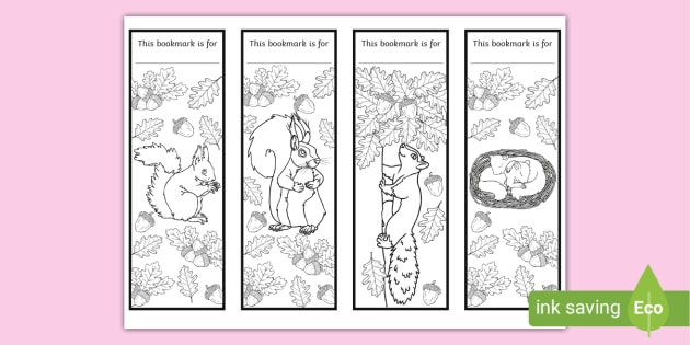 Squirrels Colouring Bookmarks
