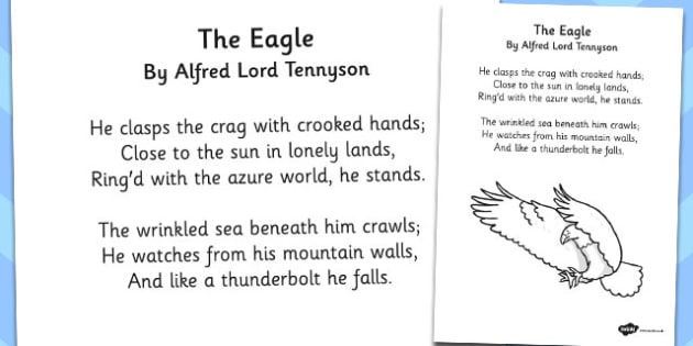 The Eagle' by Alfred Lord Tennyson Poem Sheet - ks2 poetry