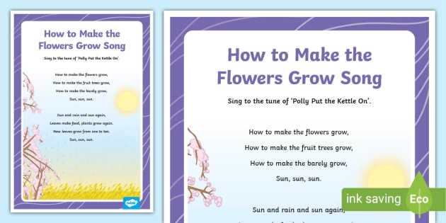 How to Make the Flowers Grow Song (teacher made)