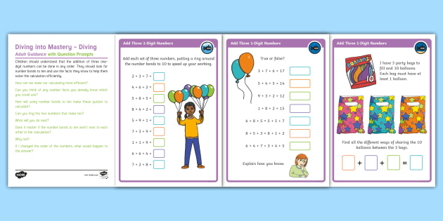 👉 White Rose Maths Compatible Year 2 Add Three 1-Digit Numbers