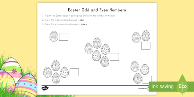 Easter Odd and Even Numbers Activity